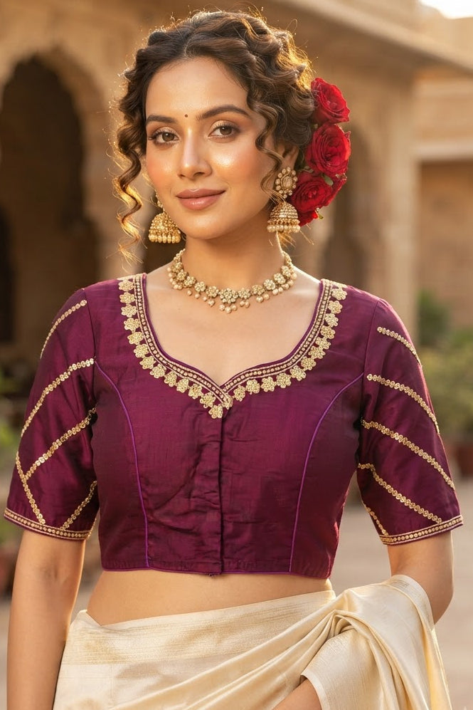 Elegance Becomes Art Vichitra Silk Blouse