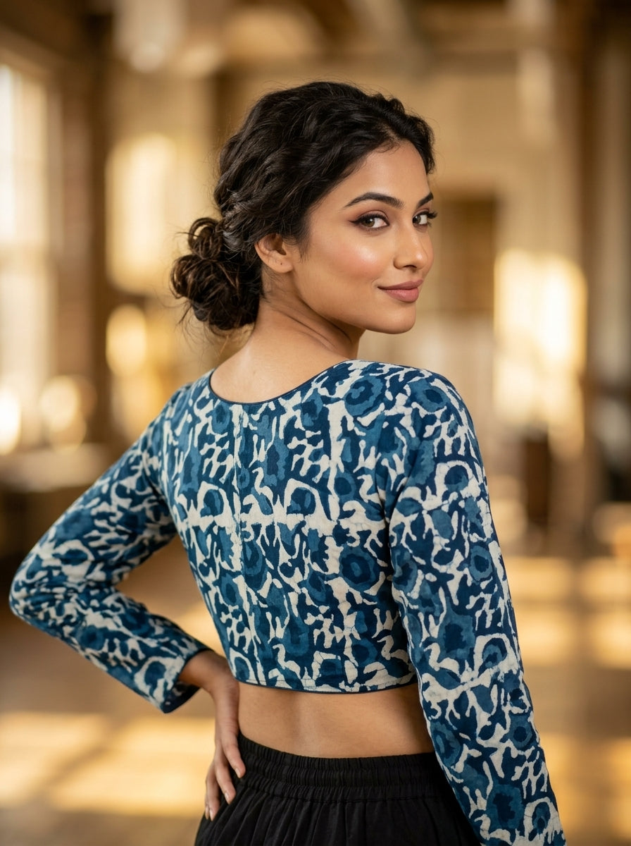 Printed Charm-Simple And Fancy Cotton Blouse