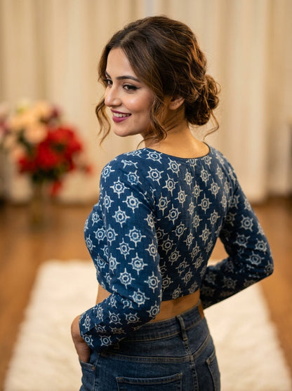 Printed Charm-Simple And Fancy Cotton Blouse