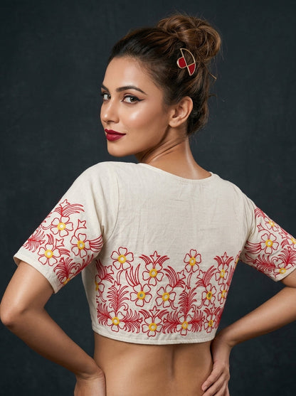 Mirror Magic & Flowers- Embroidered Blouse