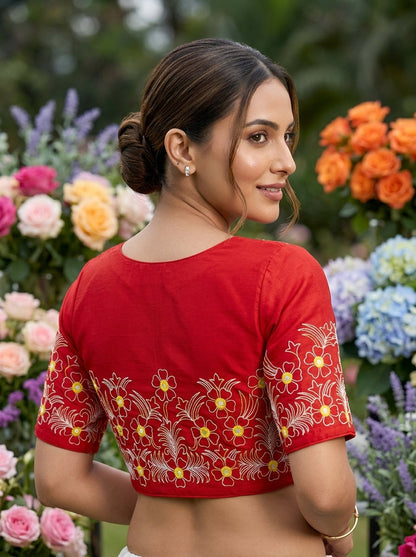 Mirror Magic & Flowers- Embroidered Blouse