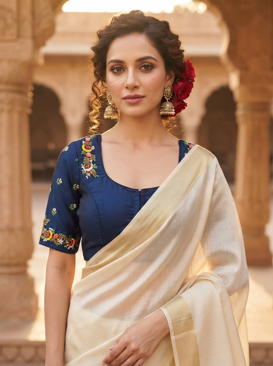 Kumkum Blossom Handwork Blouse