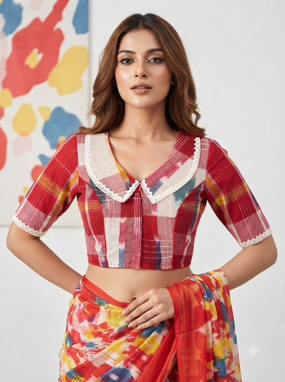 Lalima Lace Blouse With Baby Collar