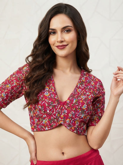 Vine Of Flower Embroidery - Designer Blouse