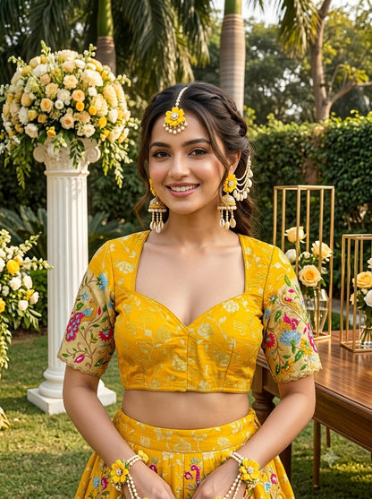 Language of Flowers – Designer Tissue Jacquard Blouse