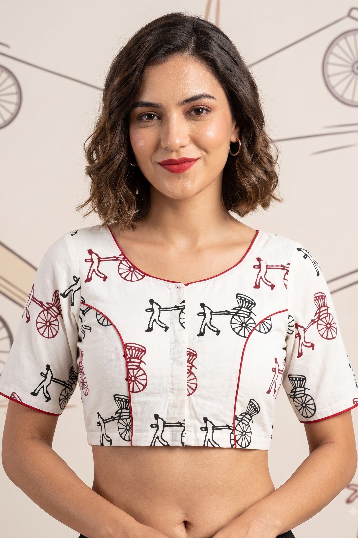 Signature Print Cotton Blouse