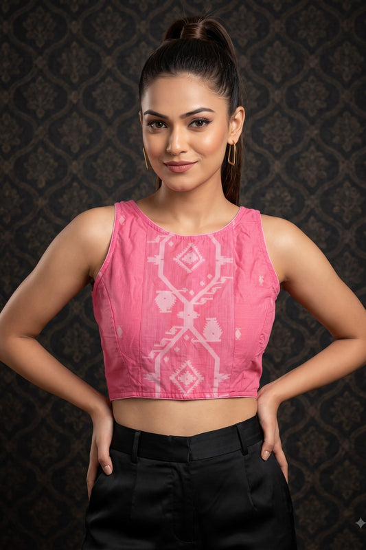 Woven to Impress – Cotton Jamdani Woven Designer Blouse