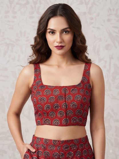 Fashion Flirt Ajrakh Print Blouse