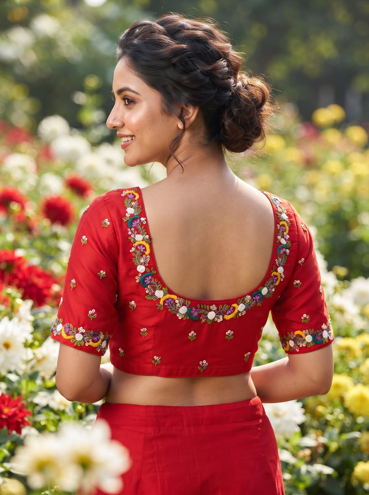 Kumkum Blossom Handwork Blouse