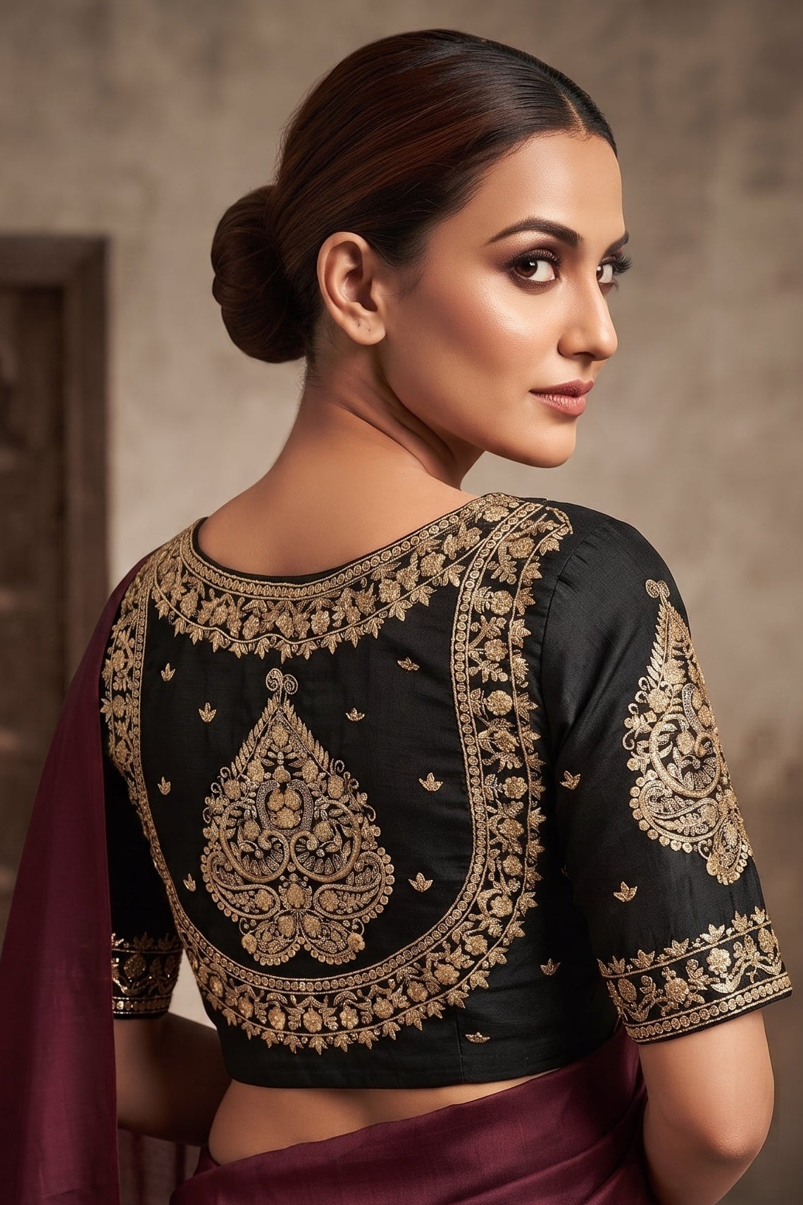 Portrait of Royalty Vichitra Silk Blouse