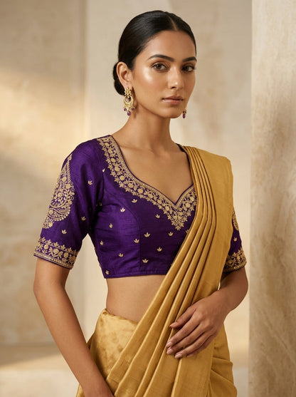 Portrait of Royalty Vichitra Silk Blouse