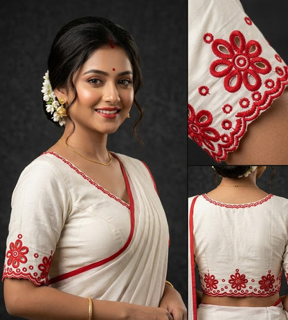 A Crown of Petals Cotton Embroidered Blouse