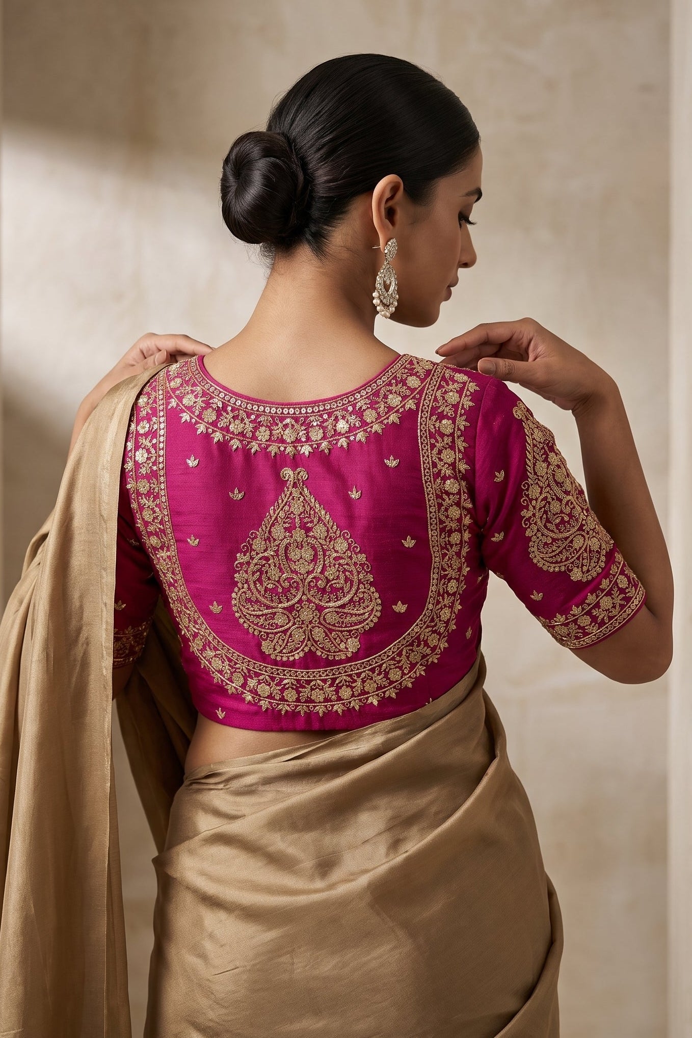 Portrait of Royalty Vichitra Silk Blouse