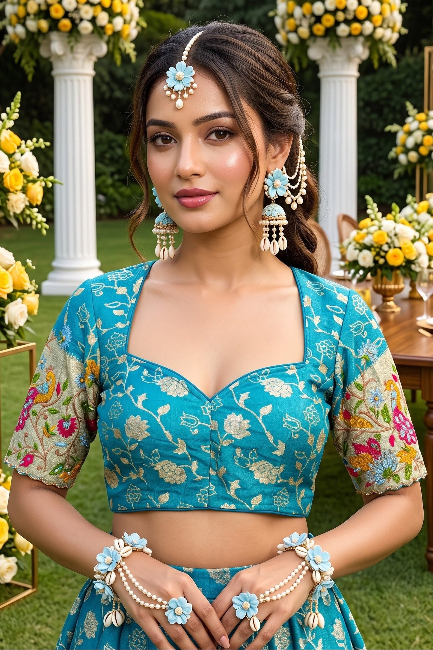 Language of Flowers – Designer Tissue Jacquard Blouse