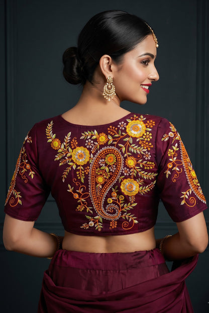 Festive Paisley Vichitra Silk Blouse