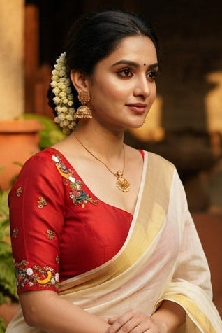 Kumkum Blossom Handwork Blouse