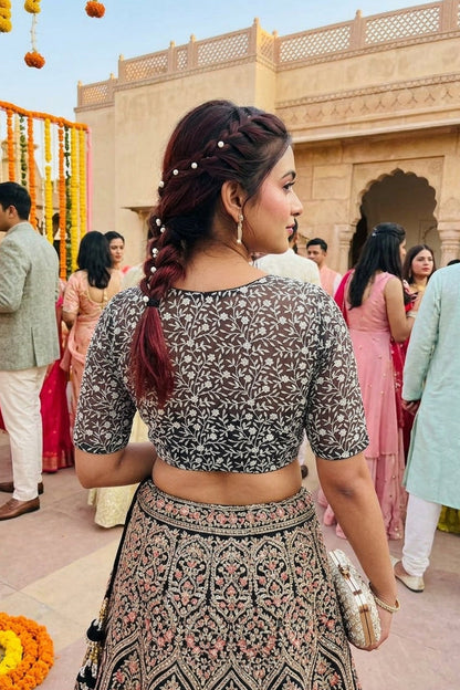 A Quiet Connection- Designer Net Blouse