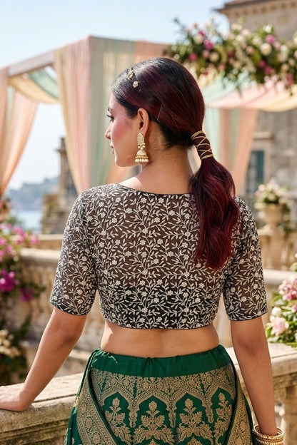 A Quiet Connection- Designer Net Blouse