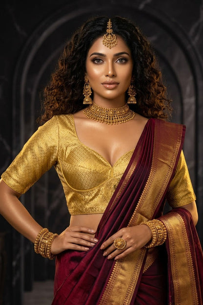 Golden Shine Brocade Blouse