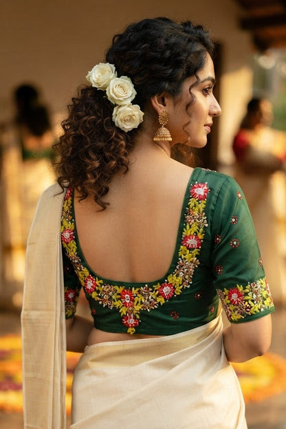 Blooming Scarlet Handwork Blouse