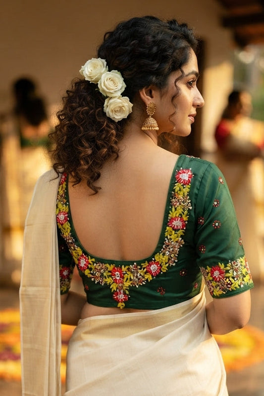 Blooming Scarlet Handwork Blouse