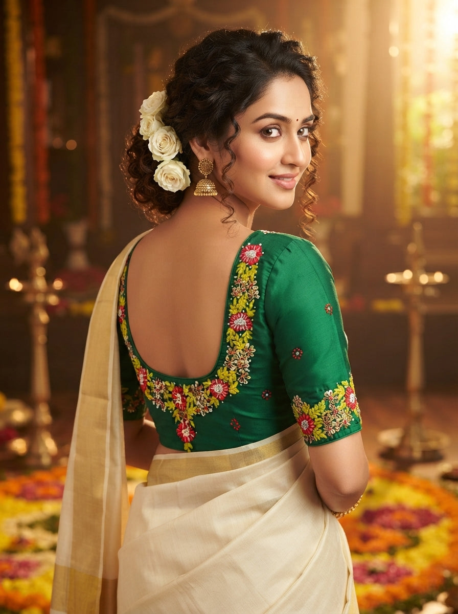 Blooming Scarlet Handwork Blouse