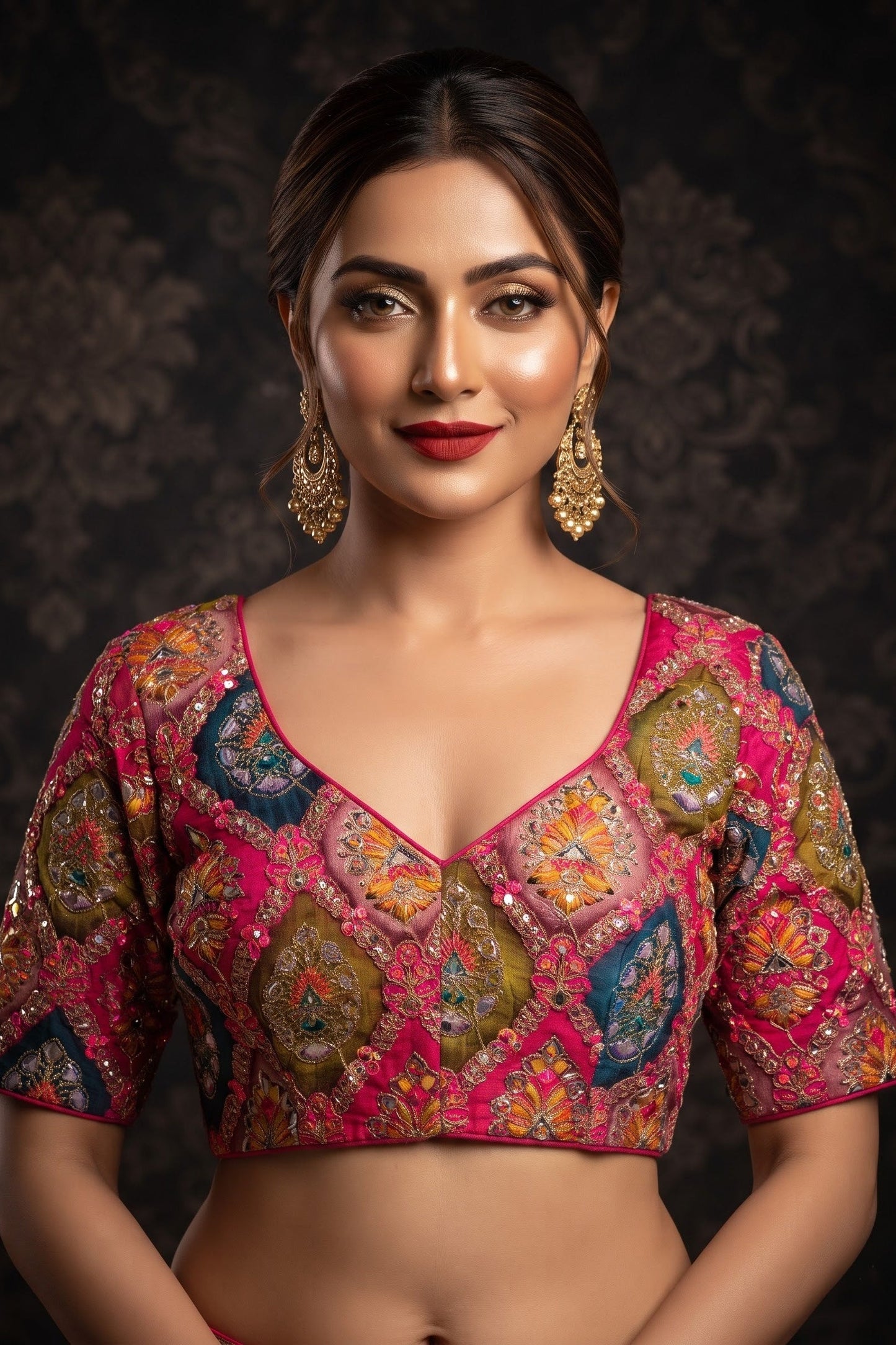 Dreams Become Design – Designer Zari & Sequins Crepe Blouse