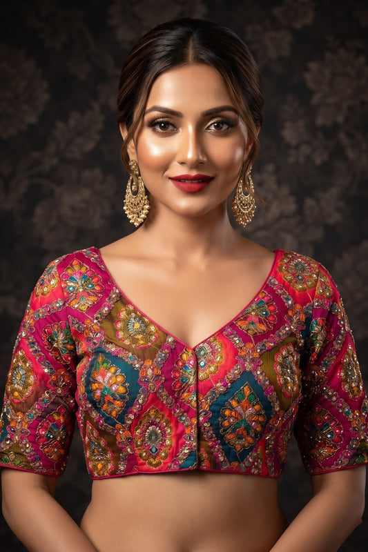 Dreams Become Design – Designer Zari & Sequins Crepe Blouse