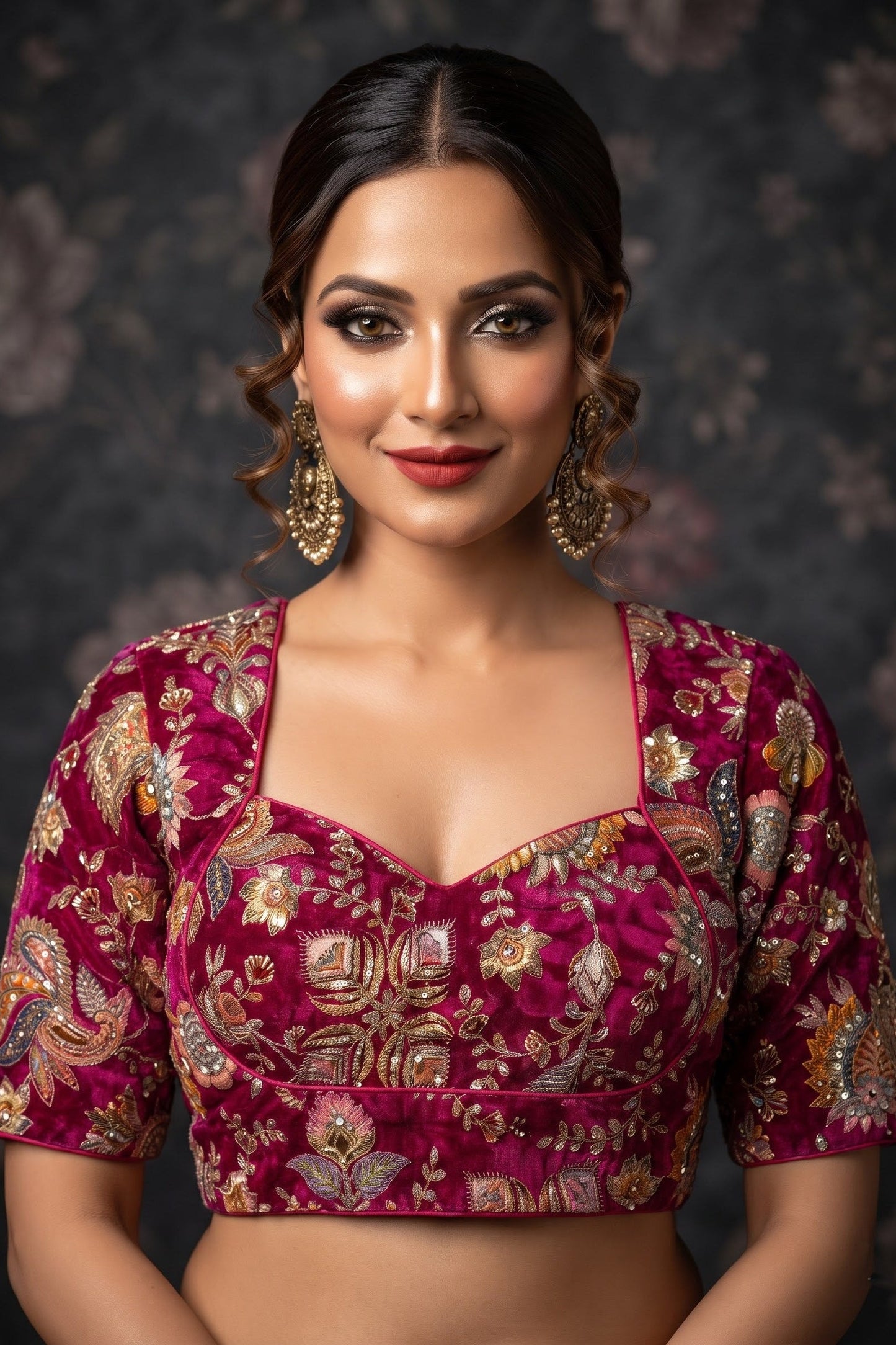 Own The Crown – Designer Zari & Sequins Crepe Blouse