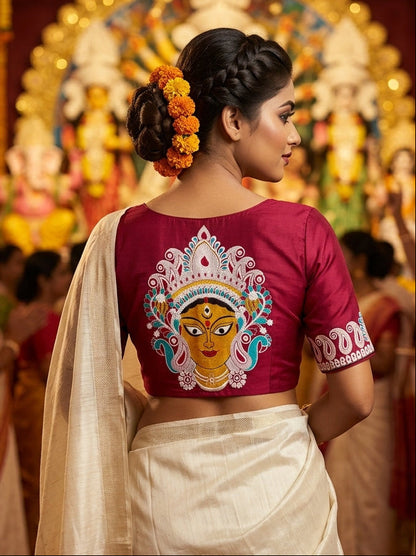 Agomoni - Traditional Designer Blouse(Pink)