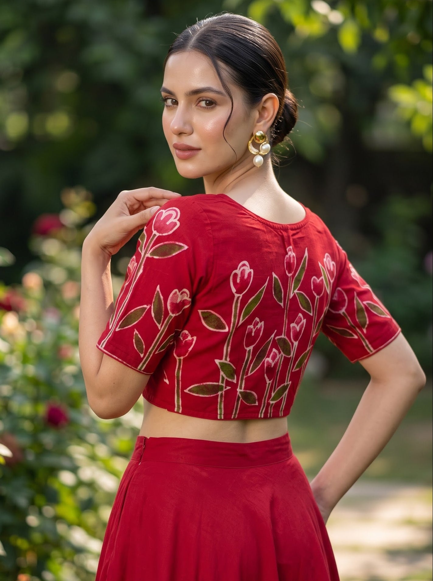 Tulip Charm Batik Blouse