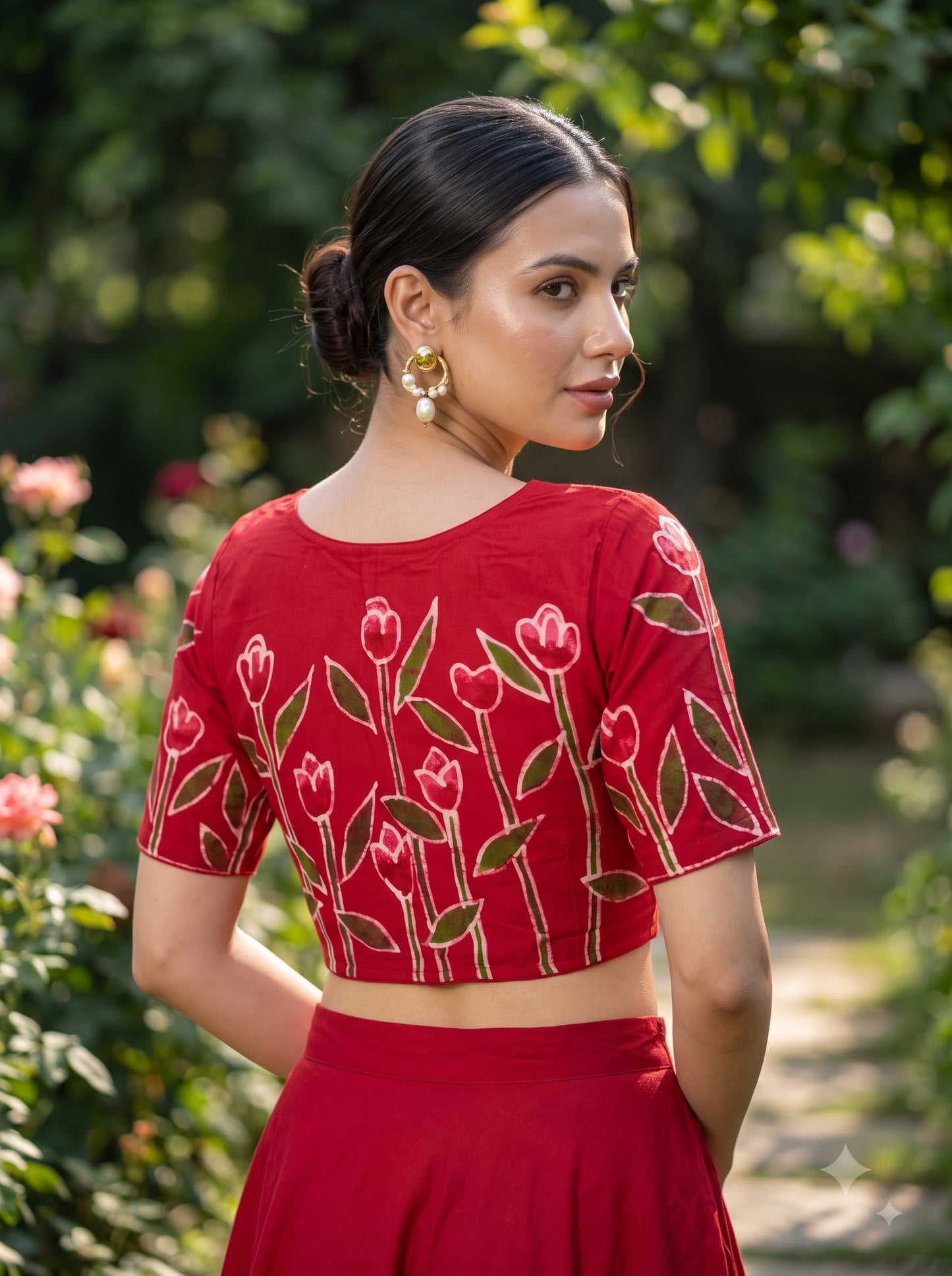 Tulip Charm Batik Blouse