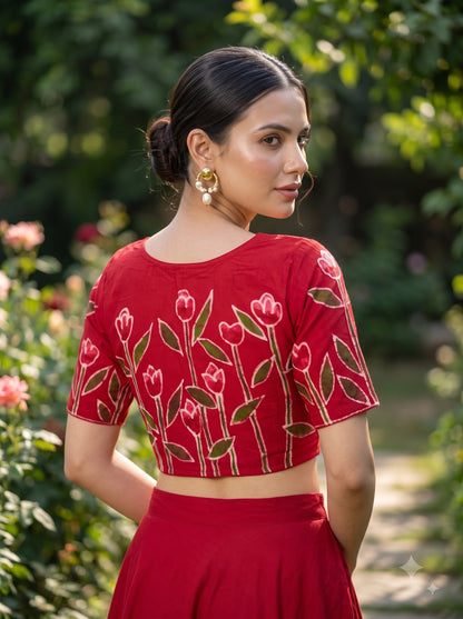 Tulip Charm Batik Blouse