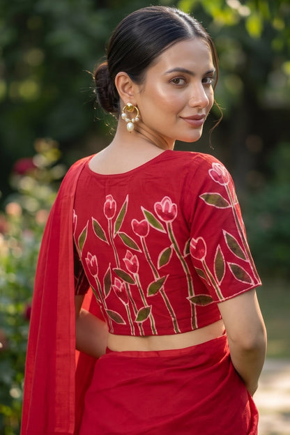 Tulip Charm Batik Blouse