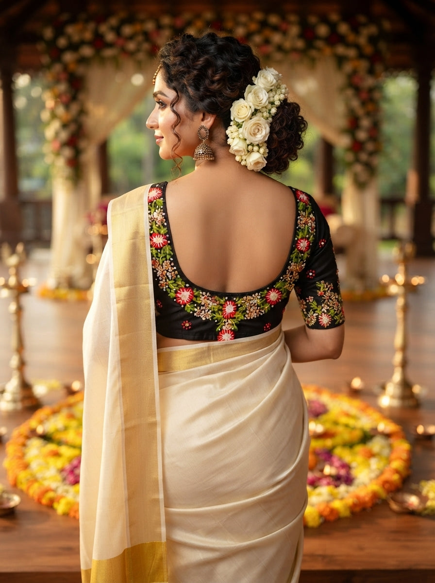 Blooming Scarlet Handwork Blouse