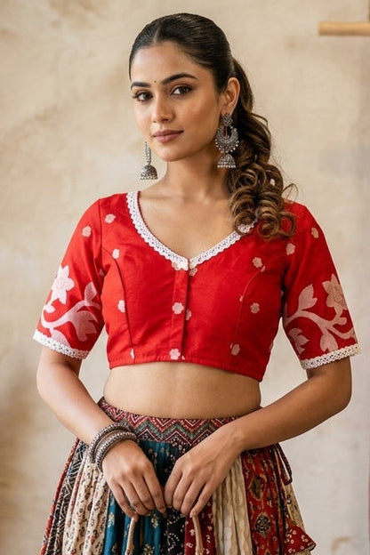 Ethni Cool Blossom Muslin Jamdani Blouse