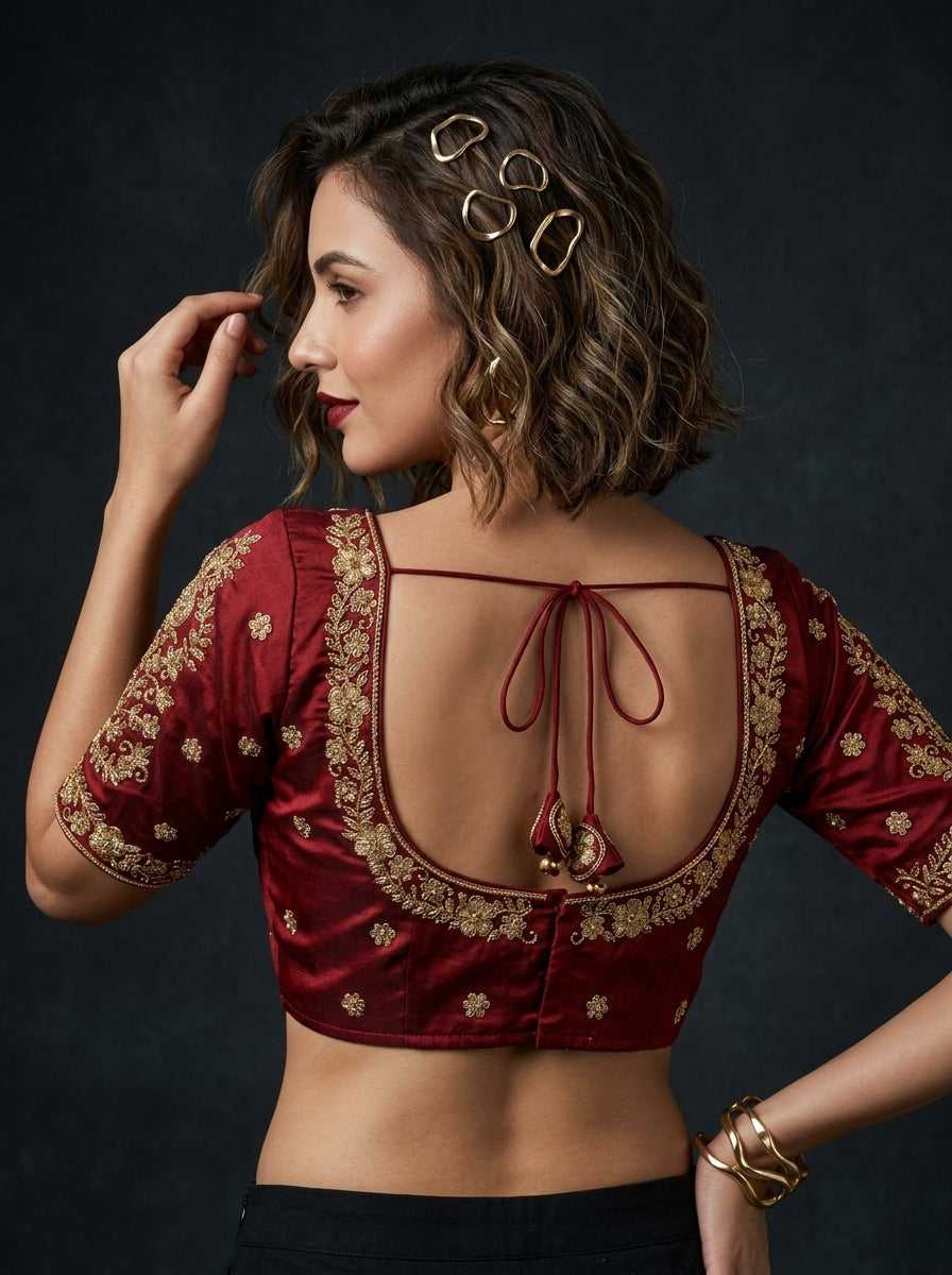 Emerald Vine Zari New Designer Blouse