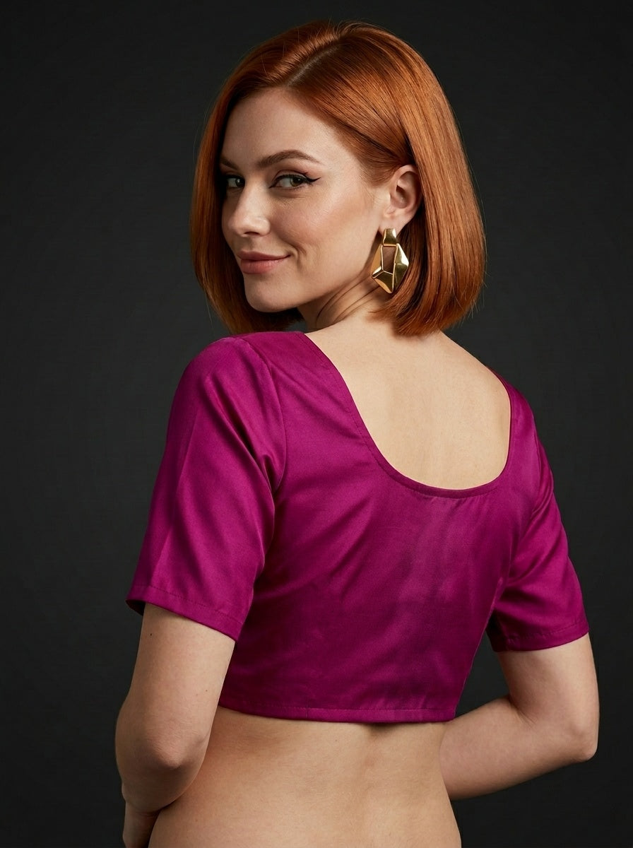 Plum Wave Solid Colour Blouse