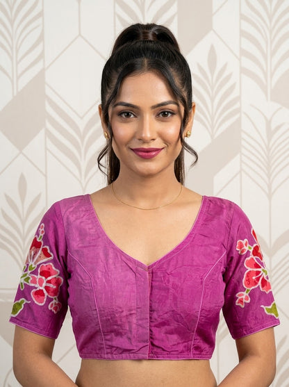 Doodle Of Flowers- Batik Designer Blouse