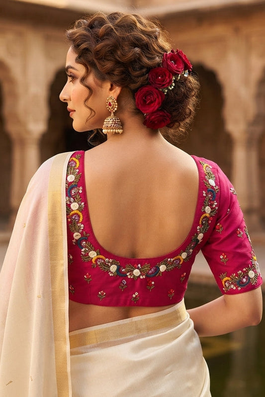 Kumkum Blossom Handwork Blouse