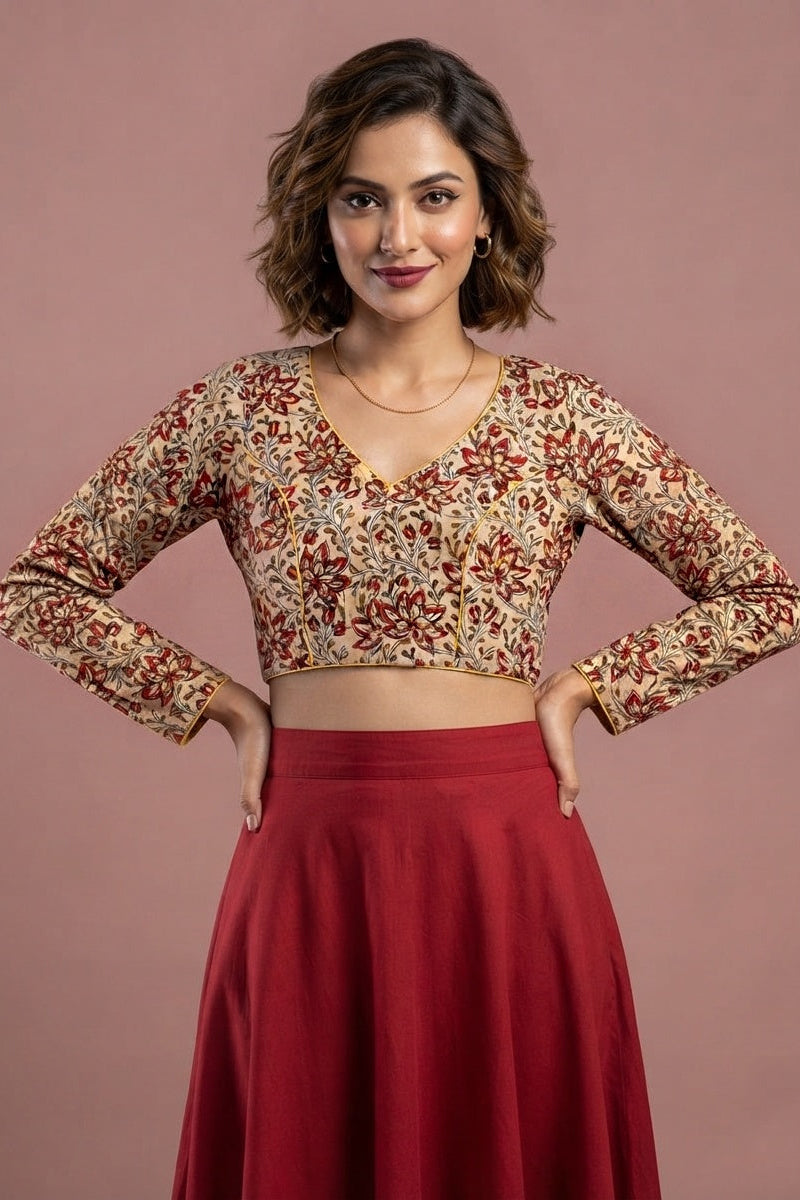 Wrapped In Dreams Ajrakh Cotton Blouse