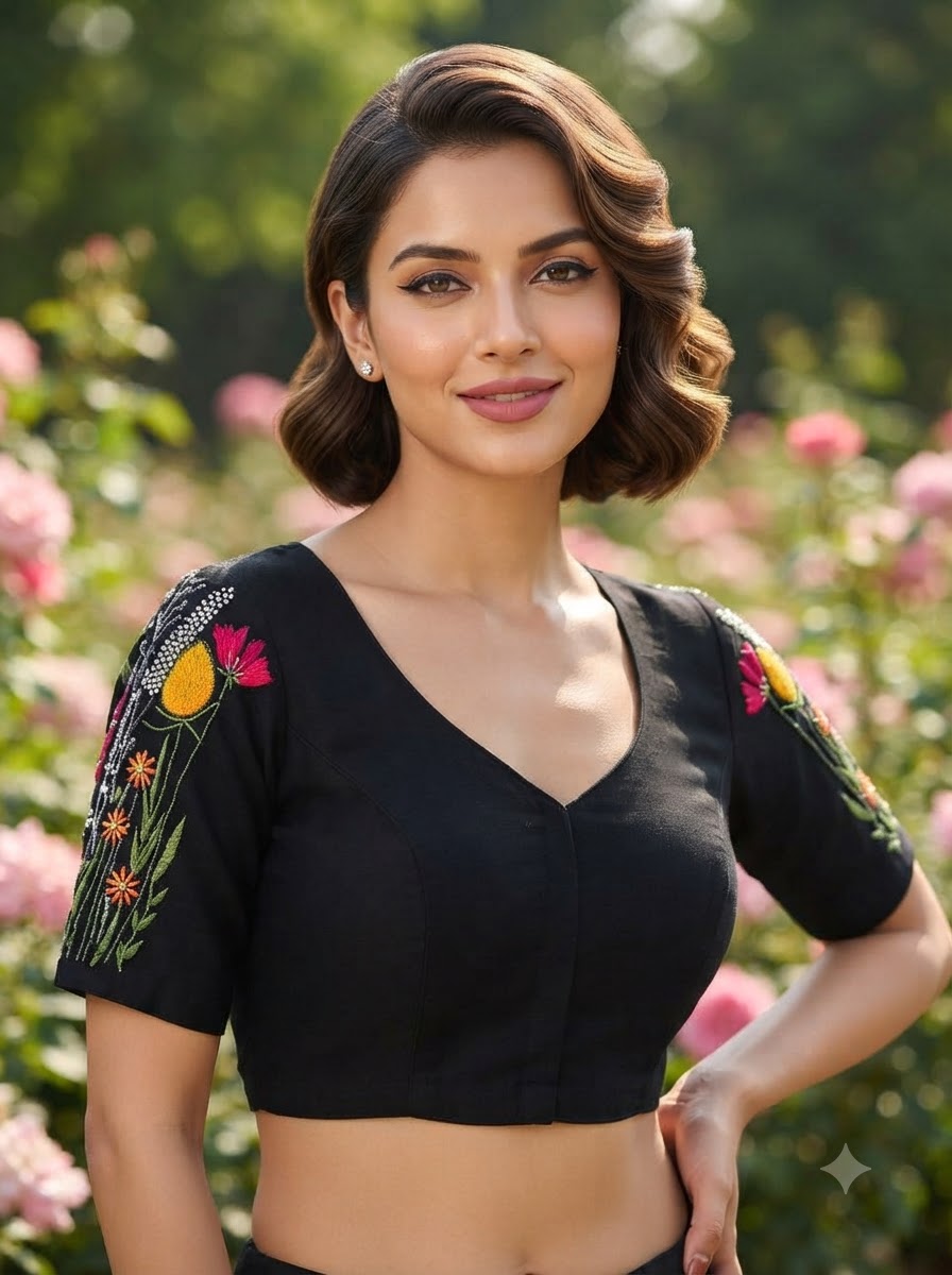 Gilded Garden Vichitra Silk Blouse