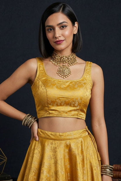 Golden Touch-Katan Banarasi Silk Blouse