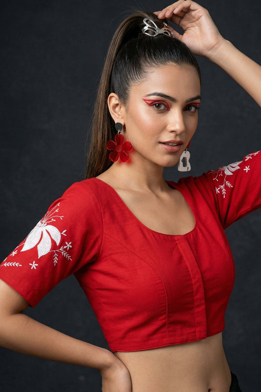 Floral Applique Designer Blouse