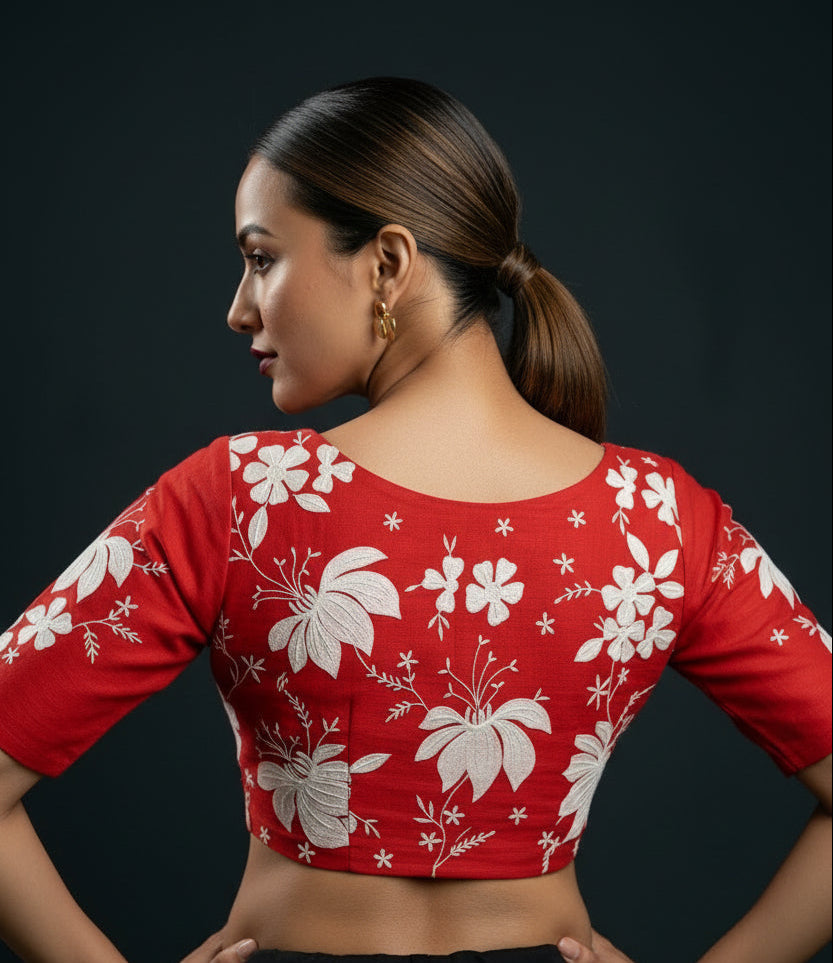 Floral Applique Designer Blouse