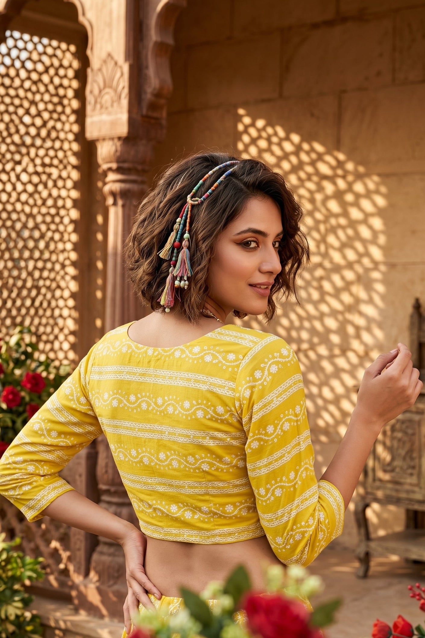 Smart Spending- Roman silk Blouse