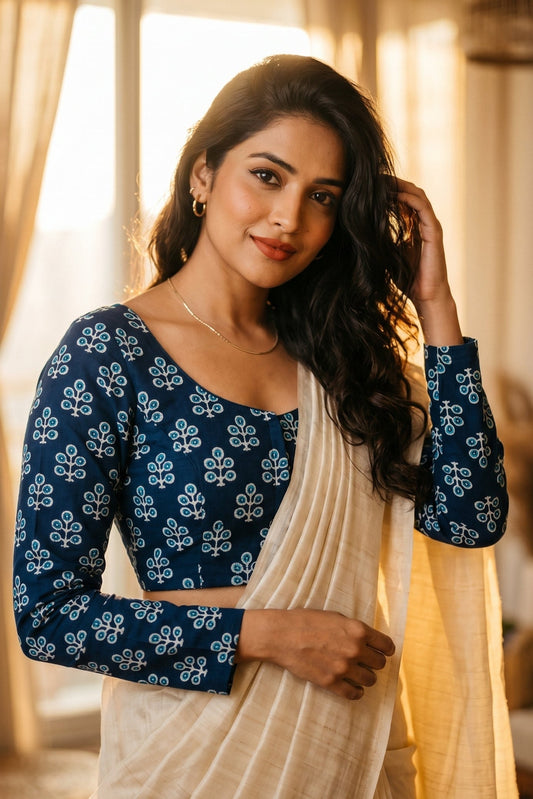 Printed Charm-Simple And Fancy Cotton Blouse