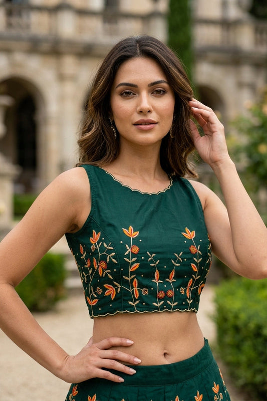 Rising Rever Floral Embroidery Blouse