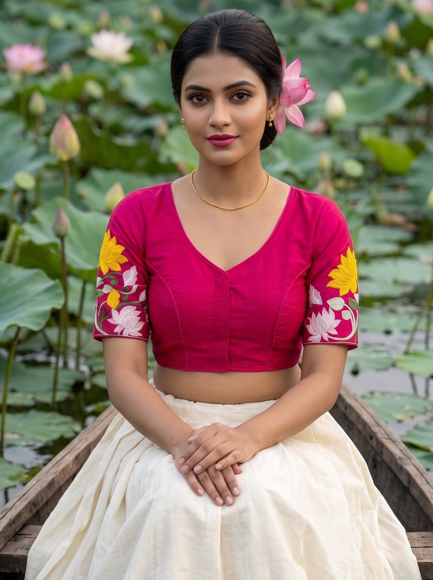 Lost in Lotus  -Designer Blouse
