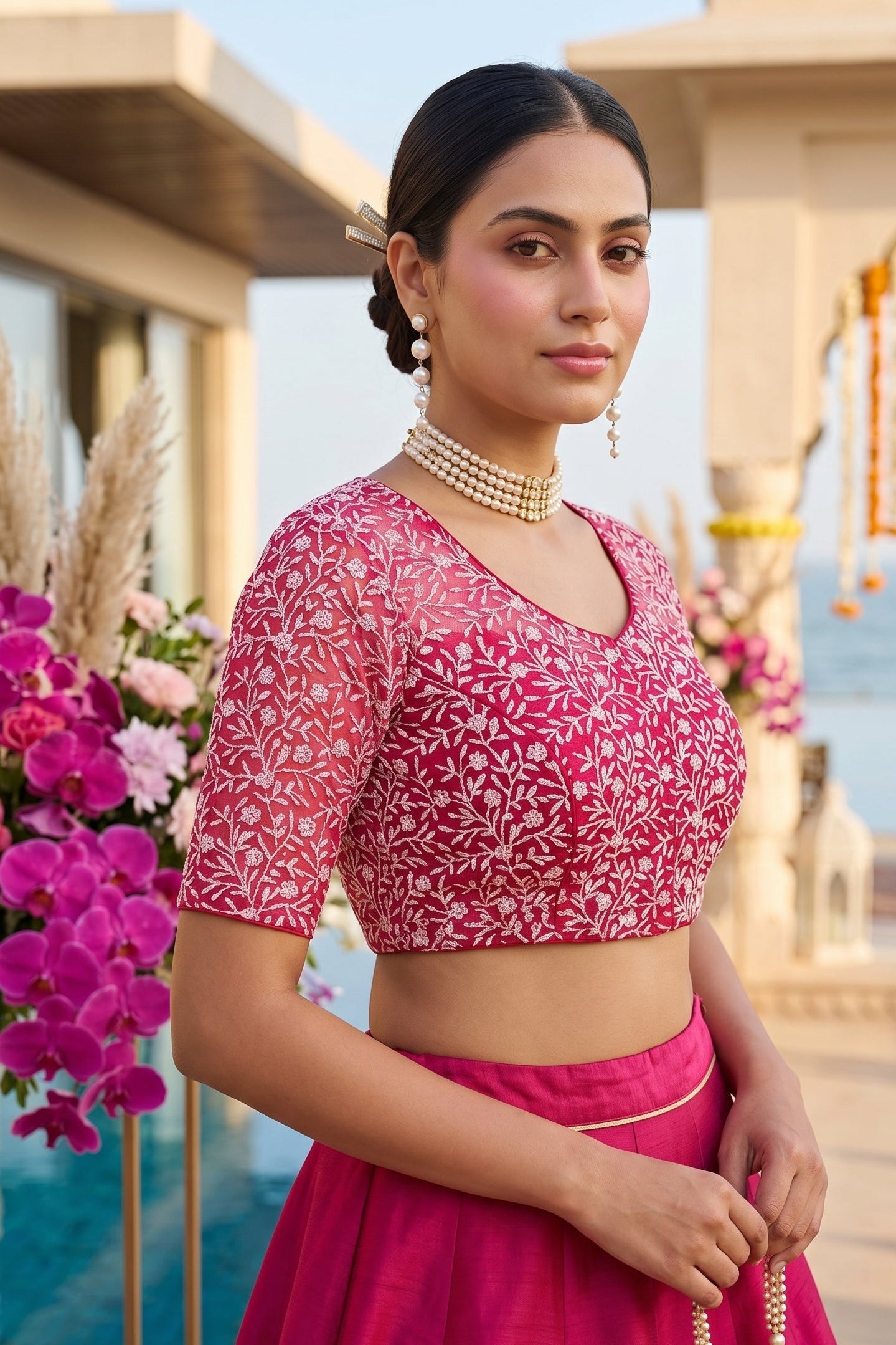 A Quiet Connection- Designer Net Blouse